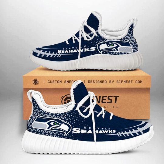 Discover football Seattle Seahawks Navy Grey Reze Sneakers