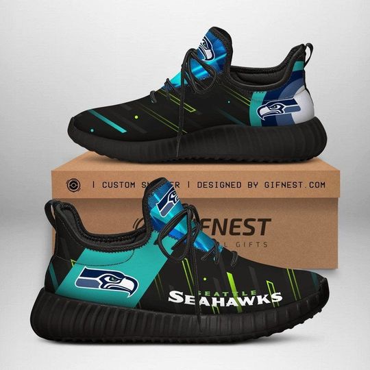 Discover football Seattle Seahawks Green Black Reze Sneakers