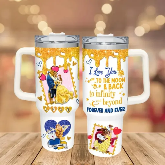 Personalized Belle Beauty And The Beast 40 Oz Tumbler Gift for Cartoon