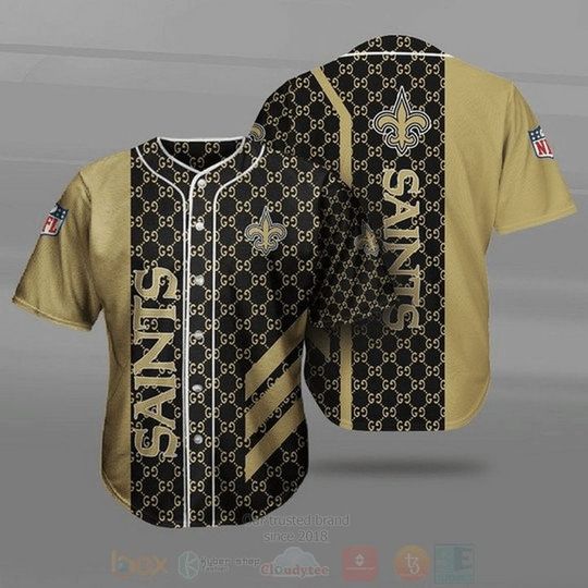 Discover football New Orleans Saints Golden Black Stripes Baseball Jersey