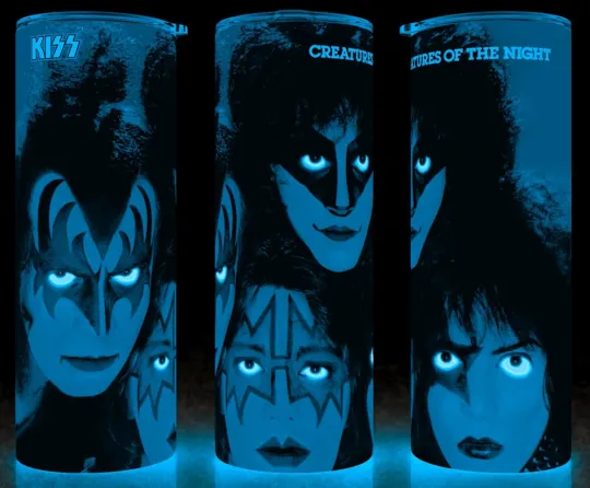 Glow in the Dark KISS Creatures of the Night Tumbler with Lid and Straw