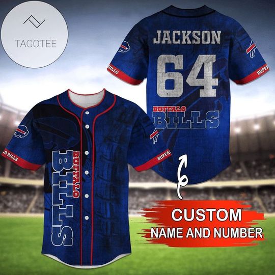 football Buffalo Billss Custom Name Number Royal Blue Baseball Jersey