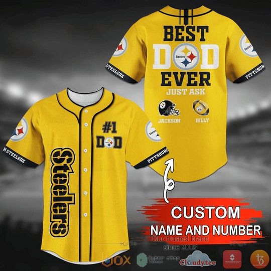football Pittsburgh Steeler Custom Name Number Golden Baseball Jersey