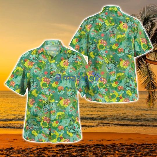 PKM Bulbasaur Floral Tropical Hawaiian Shirt
