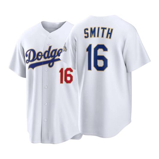 Will Smith Los Angeles White Gold Series Baseball Jersey,Men's/Youth SIZE Custom Jersey,Boyfriend's Gift