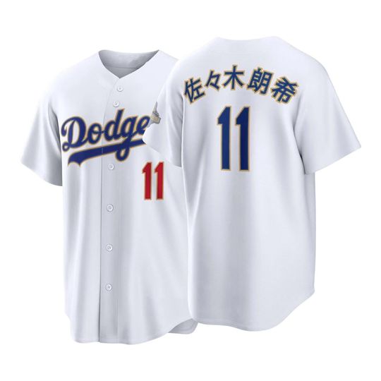 Roki Sasaki Los Angeles White Gold SeriesBaseball Jersey,Men's/Youth SIZE Custom Jersey,Boyfriend's Gift