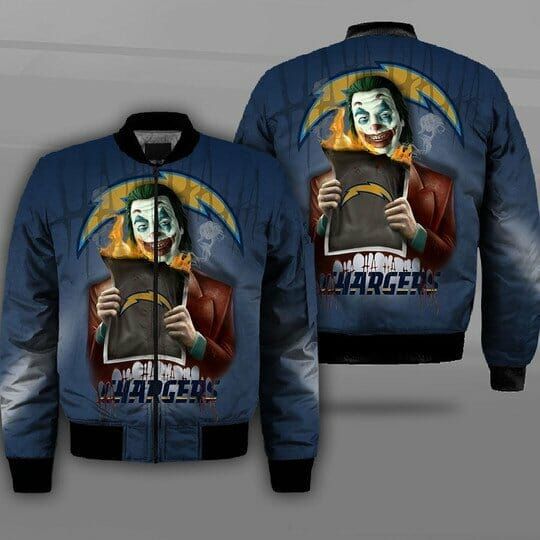 Discover football Los Angeles Chargers Joker Navy Blue Bomber Jacket