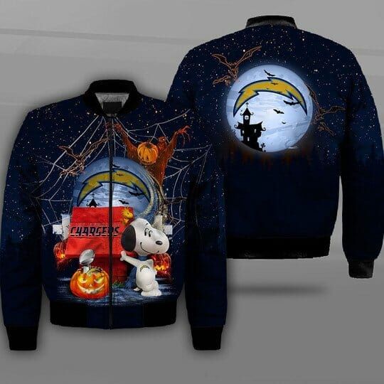 Discover football Los Angeles Chargers Snoopy Halloween Bomber Jacket