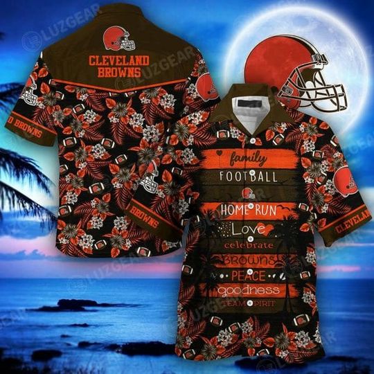 Cleveland Browns Tropical Flowers Hawaiian Shirt