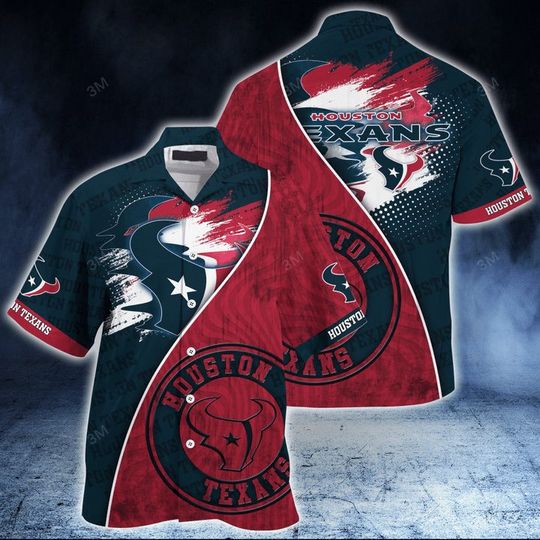 Discover Houston Texans Blue Red Hawaiian Shirt