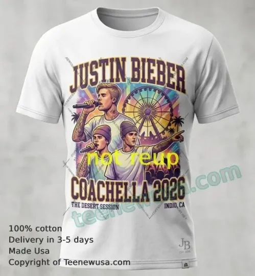 Discover Justin Bie*ber Coachel!a 2026 t-shirt