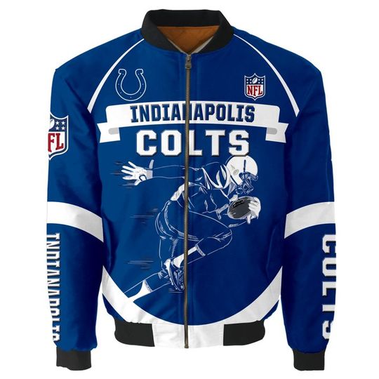 Discover football Indianapolis Coltss Royal Blue Bomber Jacket