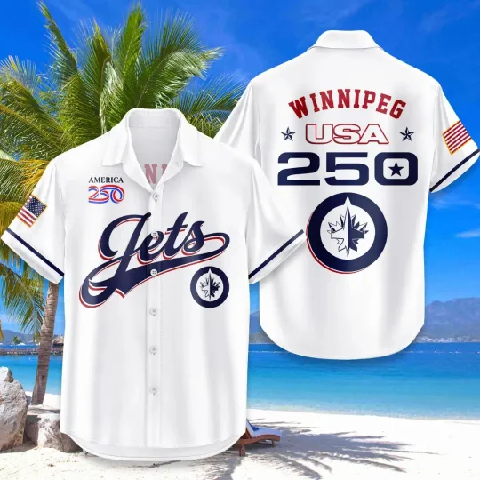 Jets Hawaiian Shirt USA Flag 250 Years of Freedom Anniversary 1776-2026