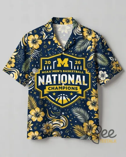 Discover Michigan Wolverin Championship Men Basketball 2026 Aloha Hawaiian Shirt
