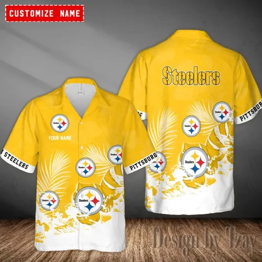 Discover Pittsburgh Football Team Steelerss Hawaiian Button Down Shirt Unisex Adults