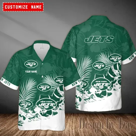 Discover New York Football Team Jetss Hawaiian Button Down Shirt Unisex Adults S-5XL