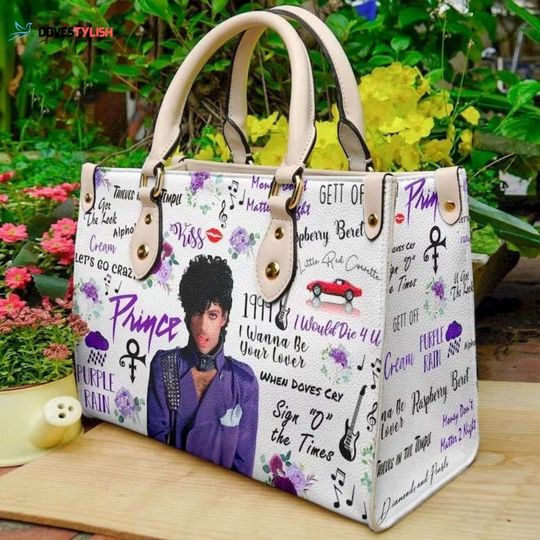 Vintage Prince Purple Leather Handbag - Love Singer Music Bag