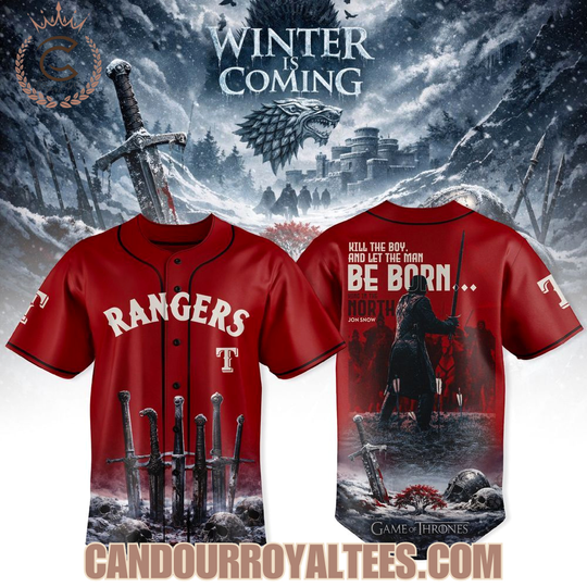 Texas Rangers x Game of Thrones Jon Snow Jersey