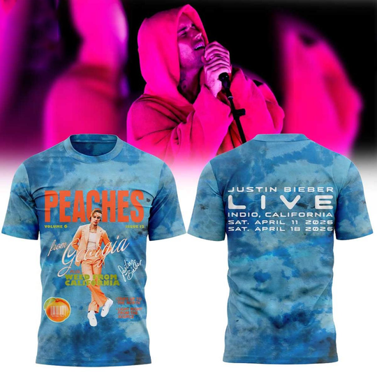 Coachellla Justin Bieber Live 2026 Peaches T-Shirt