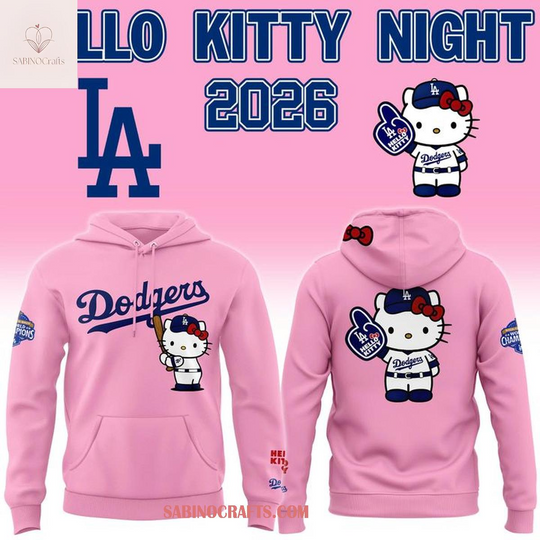 Discover Los Angeles Dodgers Hello Kitty 2026 Collab Night Hoodie