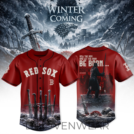 Boston Red Sox x Game of Thrones Jon Snow Kill The Boy And Let The Man Be Born Limited Jersey
