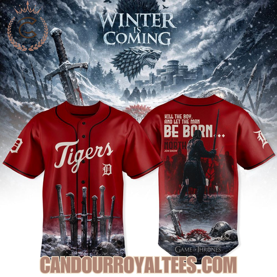 Detroit Tigers x Game of Thrones Jon Snow Jersey
