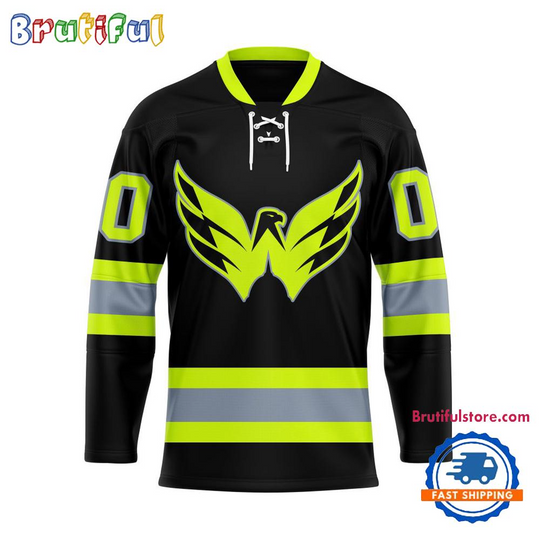 Washington Capitals Honoring Firefighters Lace Hockey Jersey