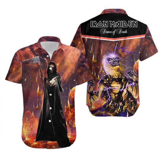 Iron Maiden Dance of Death 2003 Hawaiian Shirt Unisex Aloha Shirt