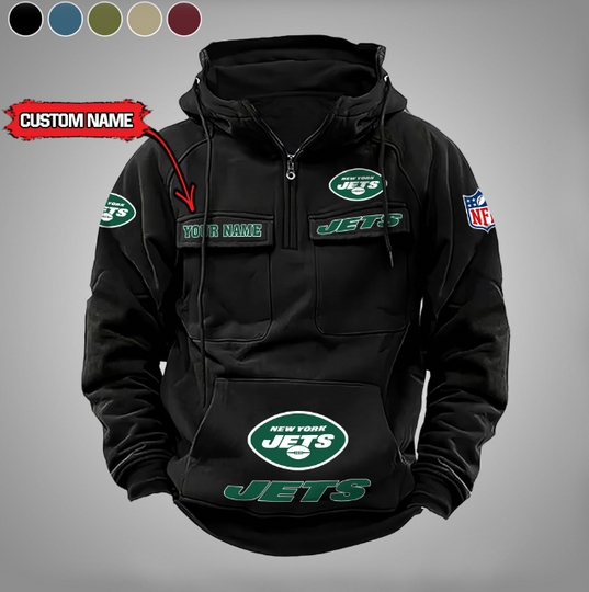New York Jets Vintage Men Cargo Hoodies