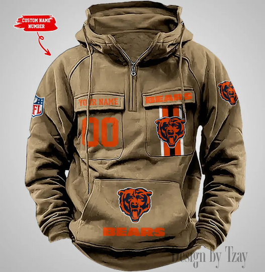 Chicago Bears Vintage Men Cargo Hoodies