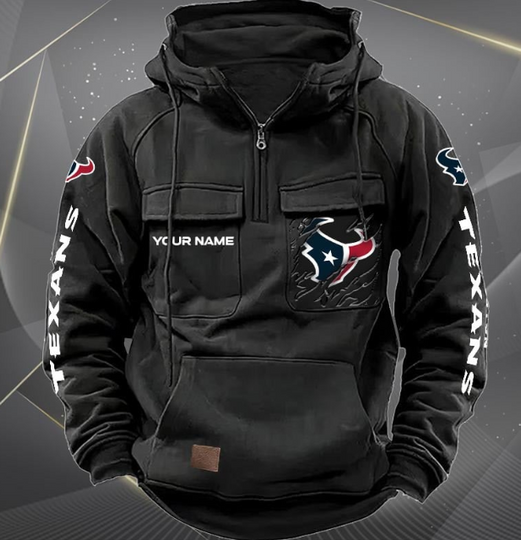Houston Texans Vintage Men Cargo Hoodies