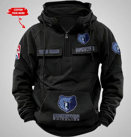 Memphis Grizzlies Vintage Men Cargo Hoodies