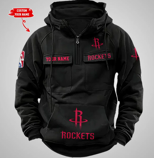 Houston Rockets Vintage Men Cargo Hoodies