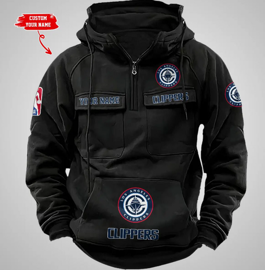 LA Clippers Vintage Men Cargo Hoodies