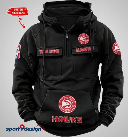 Atlanta Hawks Vintage Men Cargo Hoodies