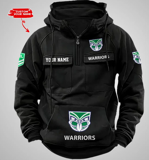 New Zealand Warriors Vintage Men Cargo Hoodies