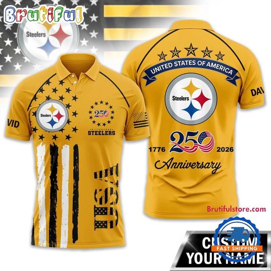 Pittsburgh Steeler 2026 football American Semiquincentennial 250th Anniversary Polo Shirt