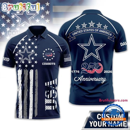 Dallas Cowboys 2026 football American Semiquincentennial 250th Anniversary Polo Shirt