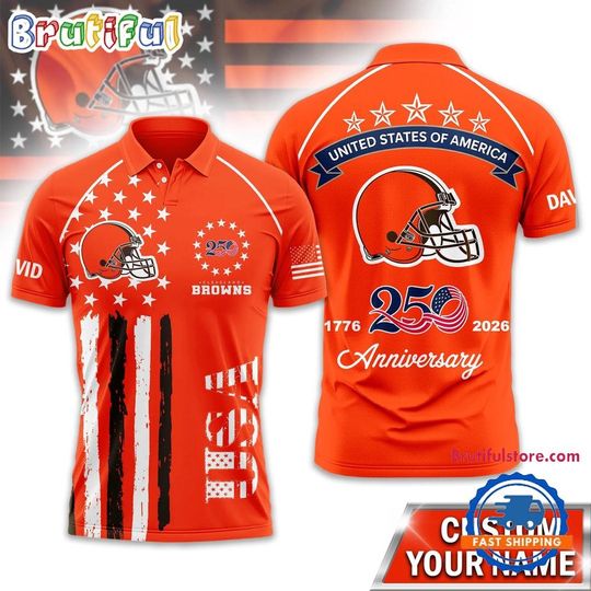 Cleveland Browns 2026 football American Semiquincentennial 250th Anniversary Polo Shirt