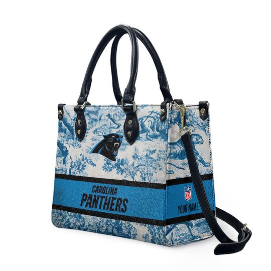 Carolina Panthers Personalized Leather Bag