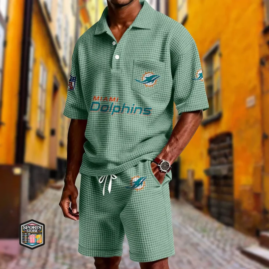 Miami Dolphins Button Shirt And Shorts, Gameday Shirt, Father's Day Gift, Gift For Him
