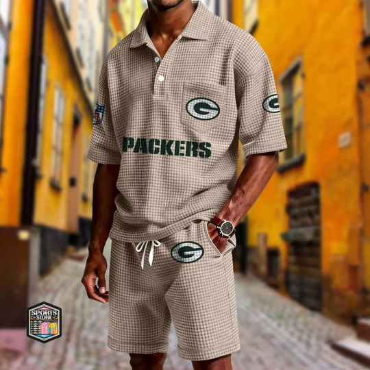 Green Bay Packers Button Shirt And Shorts, Gameday Shirt, Father's Day Gift, Gift For Him