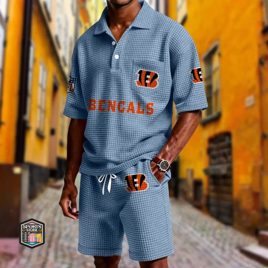 Cincinnati Bengals Button Shirt And Shorts, Gameday Shirt, Father's Day Gift, Gift For Him
