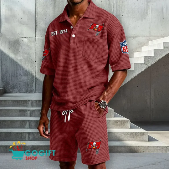 Tampa Bay Buccaneers Waffle Shirt And Short, Football Lover Gift, Father's Day Gift, Gift For Him, Football Lover Gift