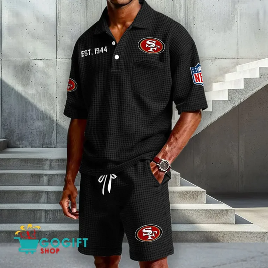 Discover San Francisco 49ers Waffle Shirt And Short, Football Lover Gift, Father's Day Gift, Gift For Him, Football Lover Gift
