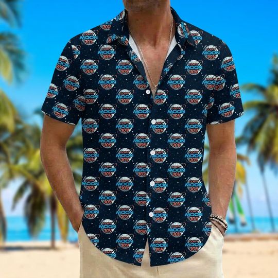 Discover Copy Moon Joy Hawaiian Shirt, Moon Joy Artemis II Shirt Lunar Mission Button Shirt, Science Shirt, Trending Space, Moon Gift, Gift For Him