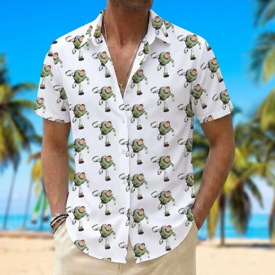 Discover Buzz Lightyear Hawaiian Shirt, Toy Story Buzz Summer Button Shirt, To Infinity and Beyond Shirt, Disney Vacation Gear,Toy Story Gift For Him
