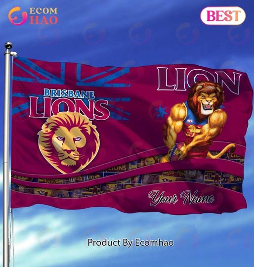 Discover AFL Brisbane Lions Custom Name Mascot House Flag