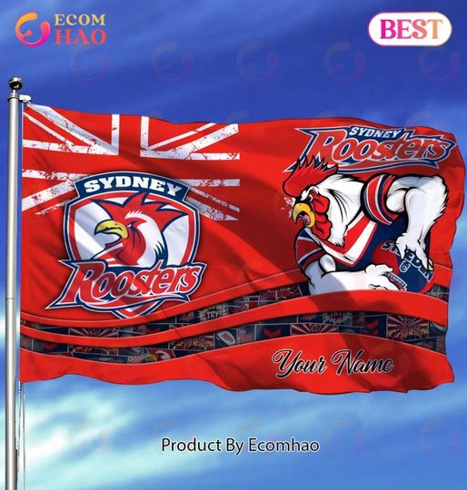 Discover NRL Sydney Roosters Custom Name Mascot House Flag