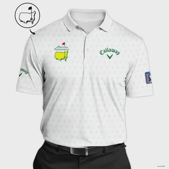 Discover Golf Sport Masters C\Callaway\y Polo Shirt Sports White Green Polo Shirt Men